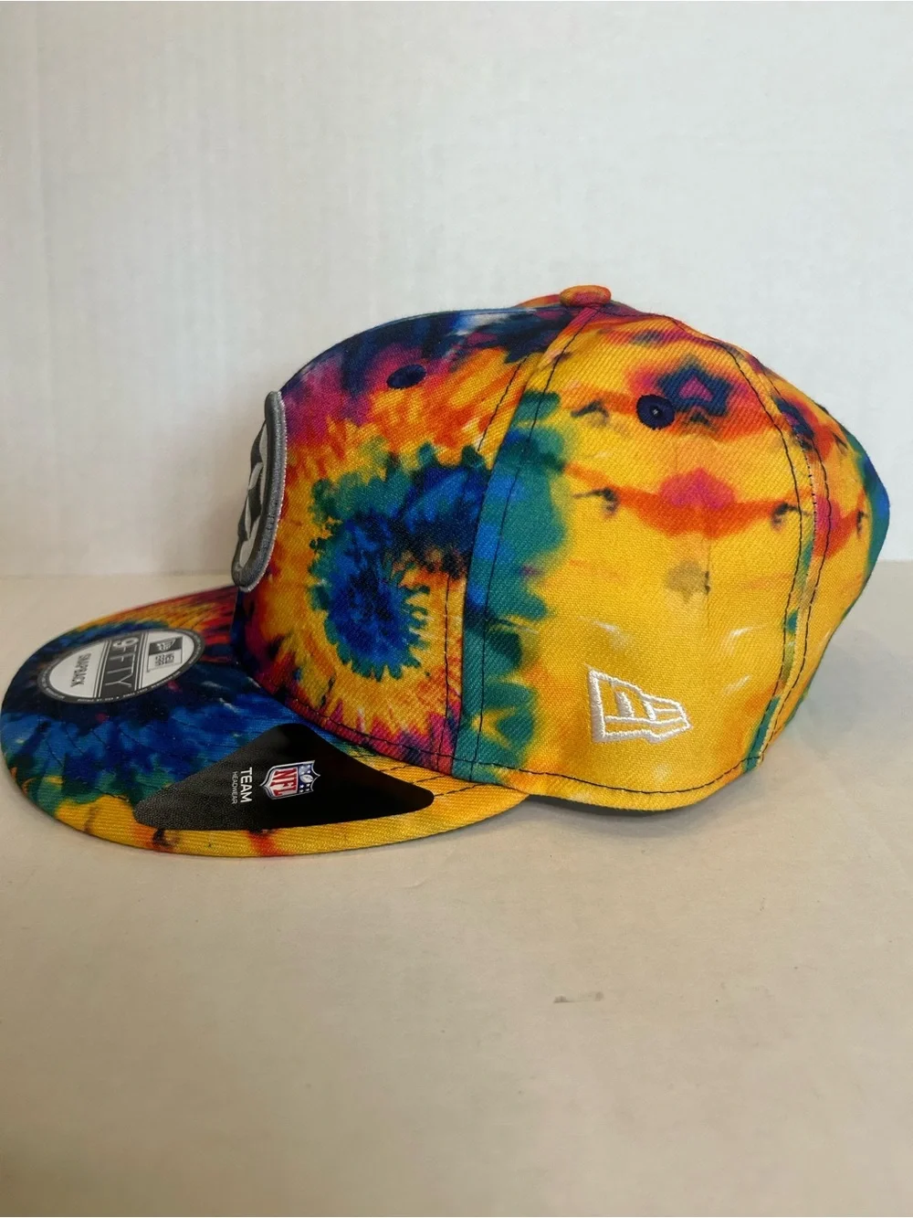 New Era Kids Pittsburgh Steelers Tie-Dye Snapback Hat - Yellow Blue Pink Orange